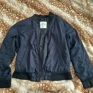 Hollister Women's Dark Navy Bomber Jacket